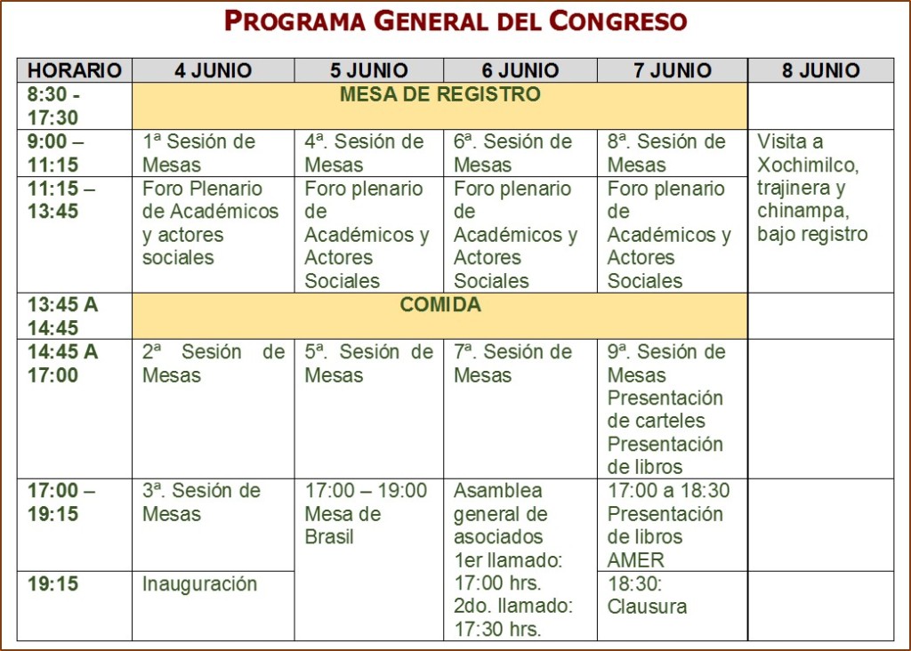 programa general congreso, 31 may19